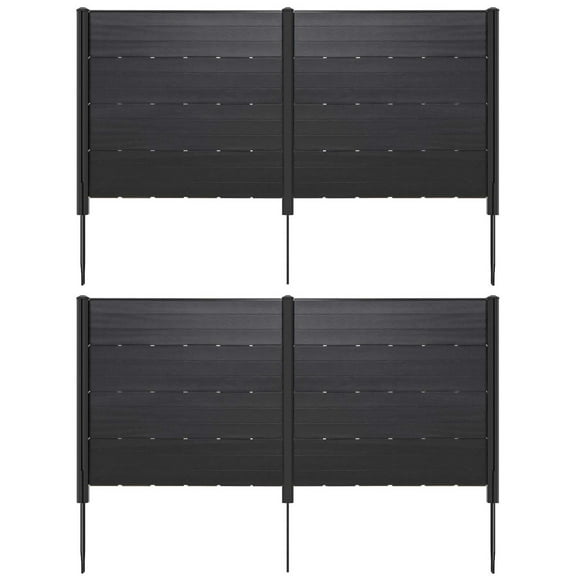 Costway 2 PCS 48" L x 46" H Air Conditioner Fence Outdoor Privacy Fence Screen Black