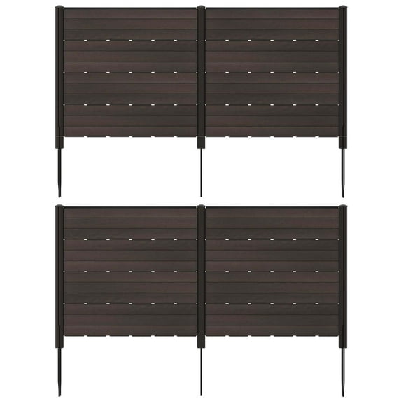 Costway 2 PCS 48" L x 46" H Air Conditioner Fence Outdoor Privacy Fence Screen Brown