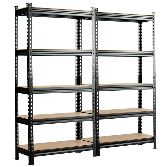 Costway 2 PCS 5-Tier Metal Storage Shelves 60'' Garage Rack Adjustable