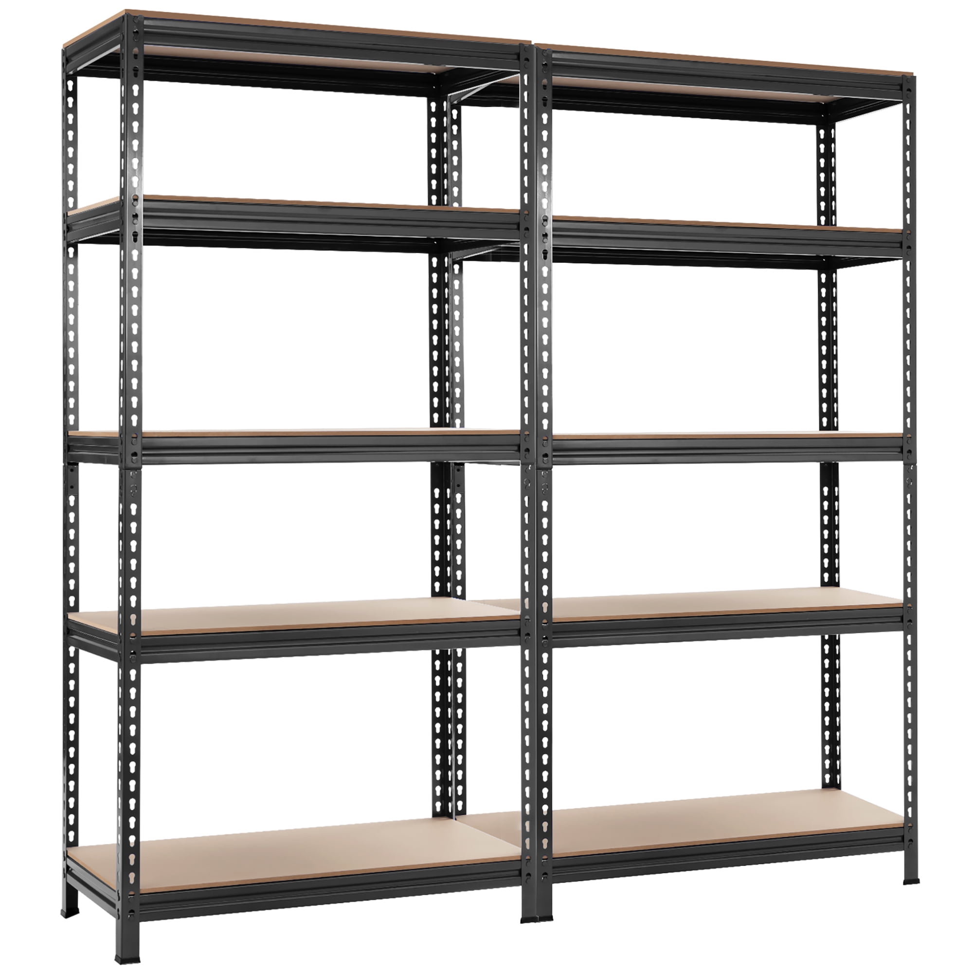 Costway 2 PCS 5Tier Metal Storage Shelves 73" Garage Rack W/ Shelves