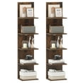 thumbnail image 1 of Costway 2 PCS 5-Tier Wall Shelves Vertical Floating Storage Shelf Unit Wall-Mounted Organizer Rustic Brown, 1 of 9