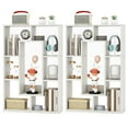 thumbnail image 1 of Costway 2 PCS 7-Cube Geometric Bookshelf with Anti-Toppling Device Modern Open Bookcase White, 1 of 10