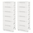 thumbnail image 1 of Costway 2 PCS 7-Drawer Plastic Rolling Storage Cart with 4 Universal Wheels Dresser Cabinet, 1 of 9
