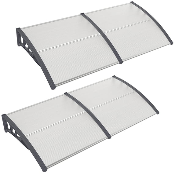Costway 2 PCS 80" x 40" Patio Awning Canopy Window Door Overhang Rain Snow Protection
