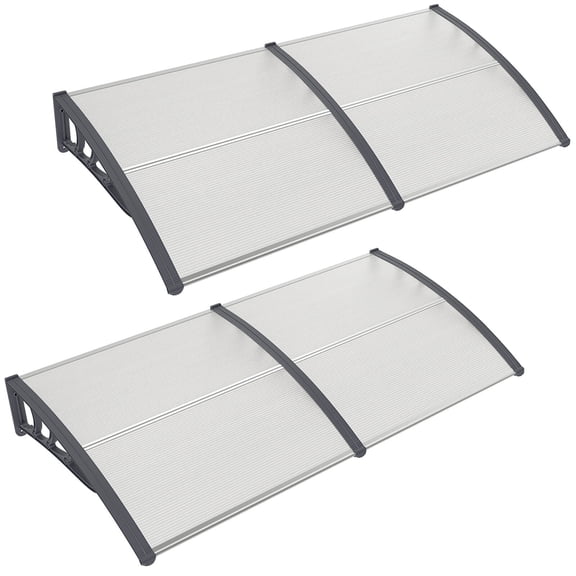 Costway 2 PCS 80" x 40" Patio Awning Canopy Window Door Overhang Rain Snow Protection