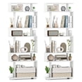 thumbnail image 1 of Costway 2 PCS Bookcase 6-Tier Bookshelf with Anti-Tipping Kit Freestanding Display Shelf White, 1 of 9