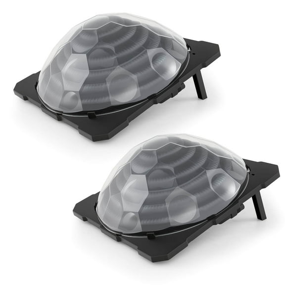Costway 2 PCS Colar Dome Heater with Transparent Cover Black Heating Coil Foldable Legs