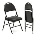 thumbnail image 1 of Costway 2 PCS Folding Padded Party Chairs with Metal Frame PVC Leather Stackable Chairs, 1 of 6