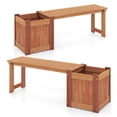 thumbnail image 1 of Costway 2 PCS Hardwood Flower Box with Bench Spacious Seat Open-ended Bottom Perfect, 1 of 8