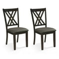 thumbnail image 1 of Costway 2 PCS Linen Fabric Upholstered Kitchen Armless Chairs with Rubber Wood Frame Gray, 1 of 10