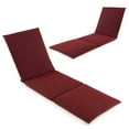 thumbnail image 1 of Costway 2 PCS Outdoor Chaise Lounge Cushion with Hook & Loop Fastener Fixing Straps Patio Red, 1 of 4