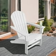 thumbnail image 1 of Costway 2 PCS Outdoor Patio HDPE Adirondack Chair Beach Seat Retractable Ottoman White, 1 of 9