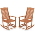 thumbnail image 1 of Costway 2 PCS Outdoor Rocking Chair with Slatted Seat Wide Armrests and Footrest for Patio, 1 of 9