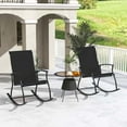 thumbnail image 1 of Costway 2 PCS Outdoor Rocking Chairs with Breathable Backrest Smooth Safe Rocking Design Black, 1 of 9