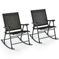 thumbnail image 1 of Costway 2 PCS Patio Folding Rocking Chair Heavy-Duty Metal Frame Rockers Outdoor Black, 1 of 8