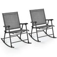 thumbnail image 1 of Costway 2 PCS Patio Folding Rocking Chair Heavy-Duty Metal Frame Rockers Outdoor Gray, 1 of 8