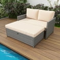 thumbnail image 1 of Costway 2 PCS Patio Loveseat with 31 Gal Multifunctional Storage Ottoman and Soft Cushions, 1 of 10