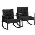 thumbnail image 1 of Costway 2 PCS Patio Rattan Rocker Chair Outdoor Glider Rocking Chair Cushion Lawn Black, 1 of 10