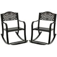 thumbnail image 1 of Costway 2 PCS Patio Rocking Chair Outdoor Cast Aluminum Rocker with Footrest & Backrest, 1 of 9
