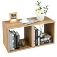 thumbnail image 1 of Costway 2 PCS Wood Stackable Storage Cube 2-tier Narrow Bookshelf Vinyl Record Organizer Natural, 1 of 10