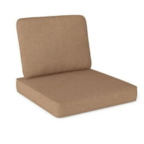 Costway 2-Pack 24" x 24" Deep Seat Cushion & Back Pillow with Removable Covers Outdoor Beige