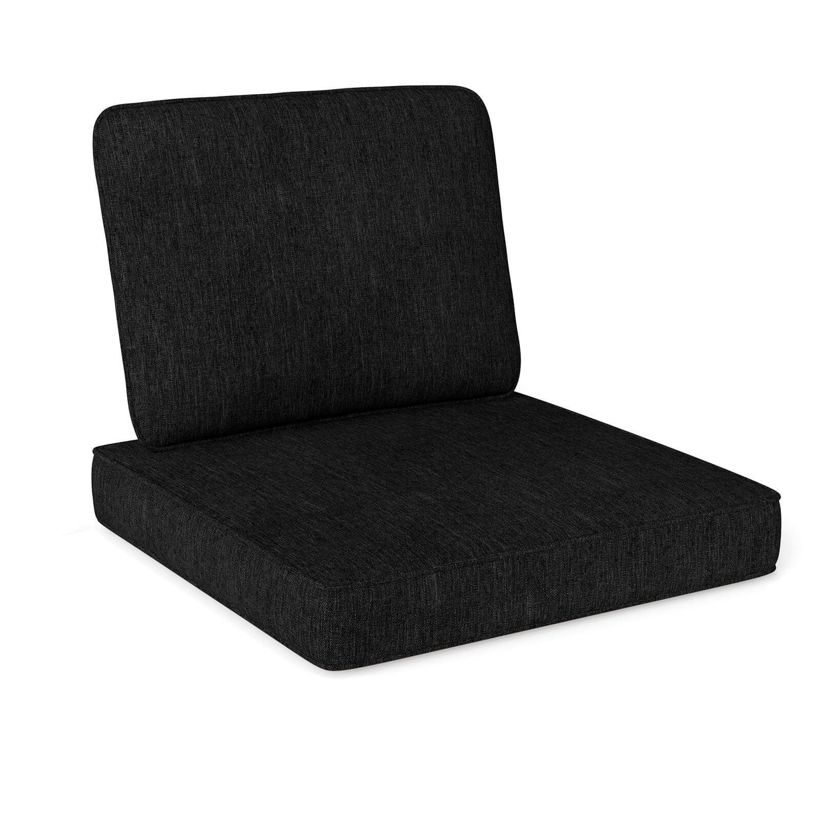 Costway 2-Pack 24" x 24" Deep Seat Cushion & Back Pillow with Removable Covers Outdoor Black