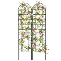 Costway 2 Pack 87" x 20" Metal Garden Trellis Decorative Outdoor Trellis for Climbing Plants