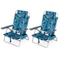 thumbnail image 1 of Costway 2-Pack Folding Backpack Beach Chair 5-Position Outdoor Reclining Chairs with Pillow Pattern, 1 of 12