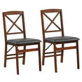 thumbnail image 1 of Costway 2 Pack Folding Dining Chairs Foldable Chairs with PVC Padded Seat & High Backrest, 1 of 10