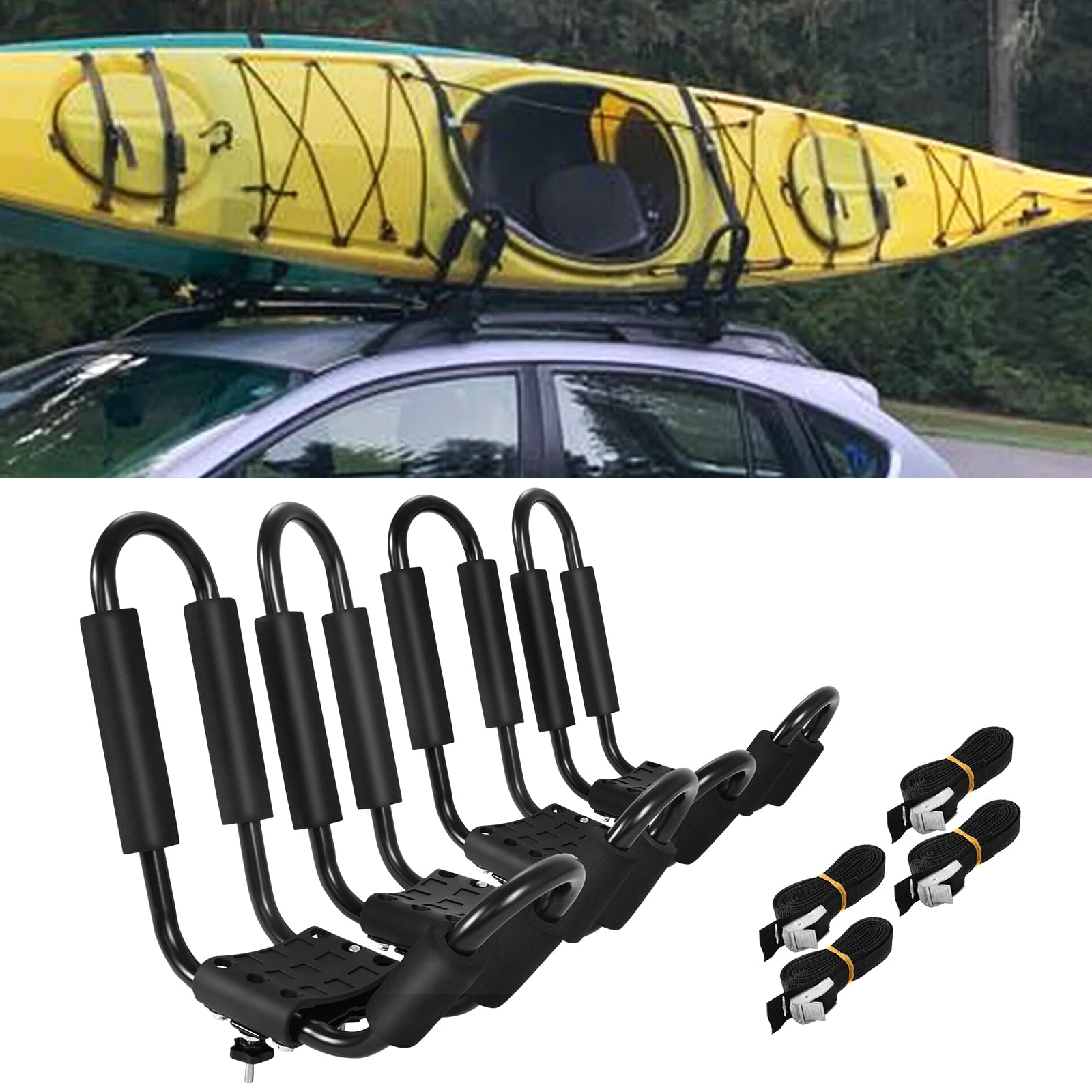 Walmart Deals of Costway Universal Foam Automotive J-Bar Kayak Carrier for Car, SUV, Truck Roof Rack