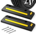 thumbnail image 1 of Costway 2 Pcs Rubber Curb Garage Vehicle Floor Stopper Heavy Duty for Parking Safety, 1 of 11