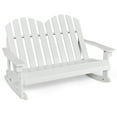 thumbnail image 1 of Costway 2 Person Kid Adirondack Rocking Chair Outdoor Backrest Armrest Solid Wood White, 1 of 8