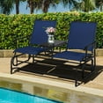thumbnail image 1 of Costway 2 Person Outdoor Patio Double Glider Chair Loveseat Rocking Navy, 1 of 11