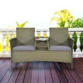 thumbnail image 1 of Costway 2-Person Patio Rattan Conversation Furniture Set Loveseat Coffee Table, 1 of 12