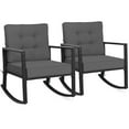 thumbnail image 1 of Costway 2 PCS Patio Rattan Rocker Chair Outdoor Glider Rocking Chair Cushion Lawn Grey, 1 of 10