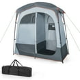 thumbnail image 1 of Costway 2 Room Shower Tent Oversize Privacy Shelter Portable Dressing Toilet Outdoor Gray, 1 of 10
