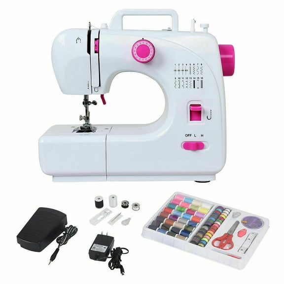Costway 2-Speed Multi-function Fashion Portable Sewing Machine Serger w/16 Stitch Light
