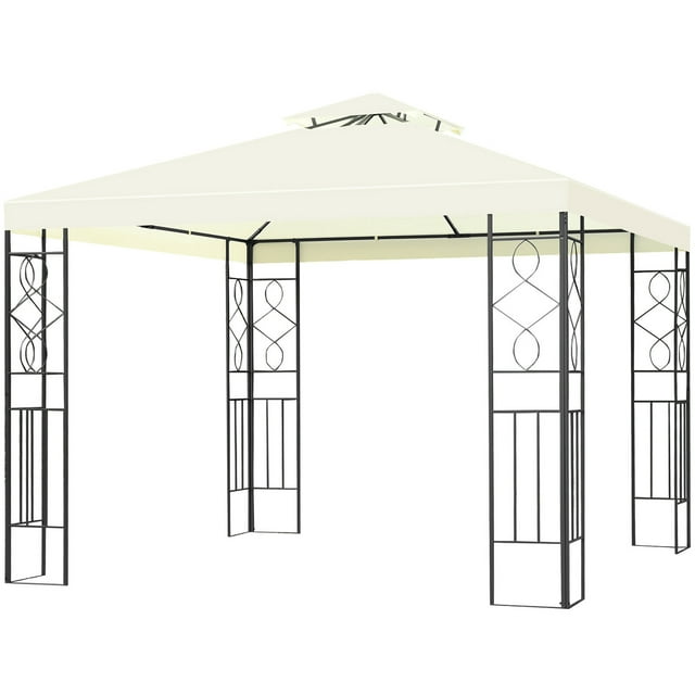 Costway 2 Tier 10'x10' Patio Gazebo Canopy Tent Steel Frame Shelter ...