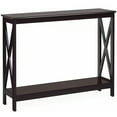 thumbnail image 1 of Costway 2-Tier Console Table x-Design Bookshelf Sofa Side Accent Table w/Shelf Espresso, 1 of 11