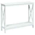 thumbnail image 1 of Costway 2-Tier Console Table x-Design Bookshelf Sofa Side Accent Table w/Shelf White, 1 of 11