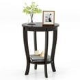 thumbnail image 1 of Costway 2-Tier End Table 18'' Round Compact Sofa Side Nightstand with Storage Shelf Espresso, 1 of 9