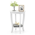 thumbnail image 1 of Costway 2-Tier End Table 18'' Round Compact Sofa Side Nightstand with Storage Shelf White, 1 of 9