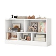 thumbnail image 1 of Costway 2-Tier Kids Bookcase with Spacious Top & Raised Base Toy Organizer with 5 Compartments Light White, 1 of 9