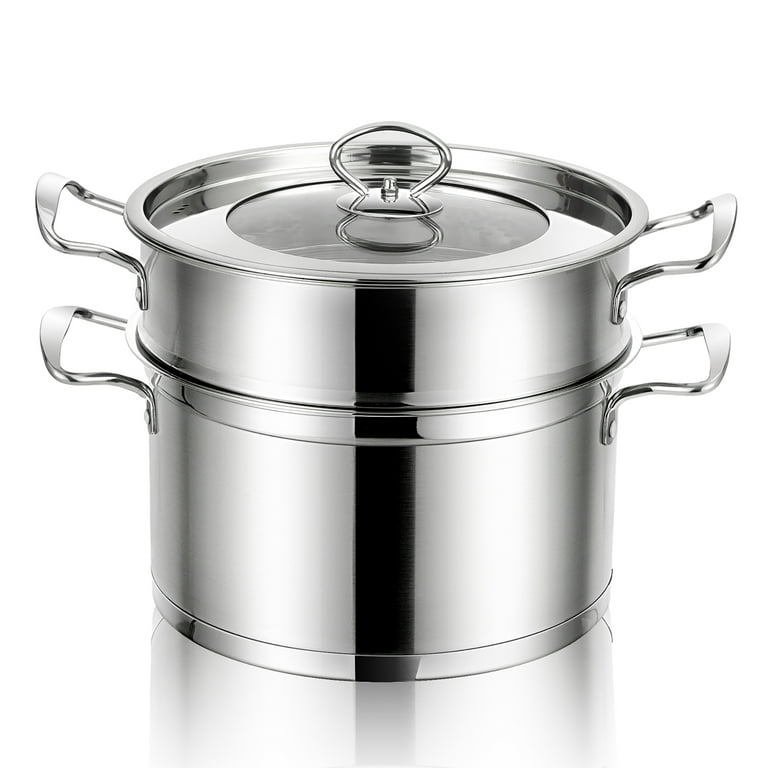 MANO Steamer Pot for Cooking 11.8 inch Steam Pots with Lid 2-tier Stainless  Steel Steaming Pot Multipurpose Cookware with Handle for Vegetable