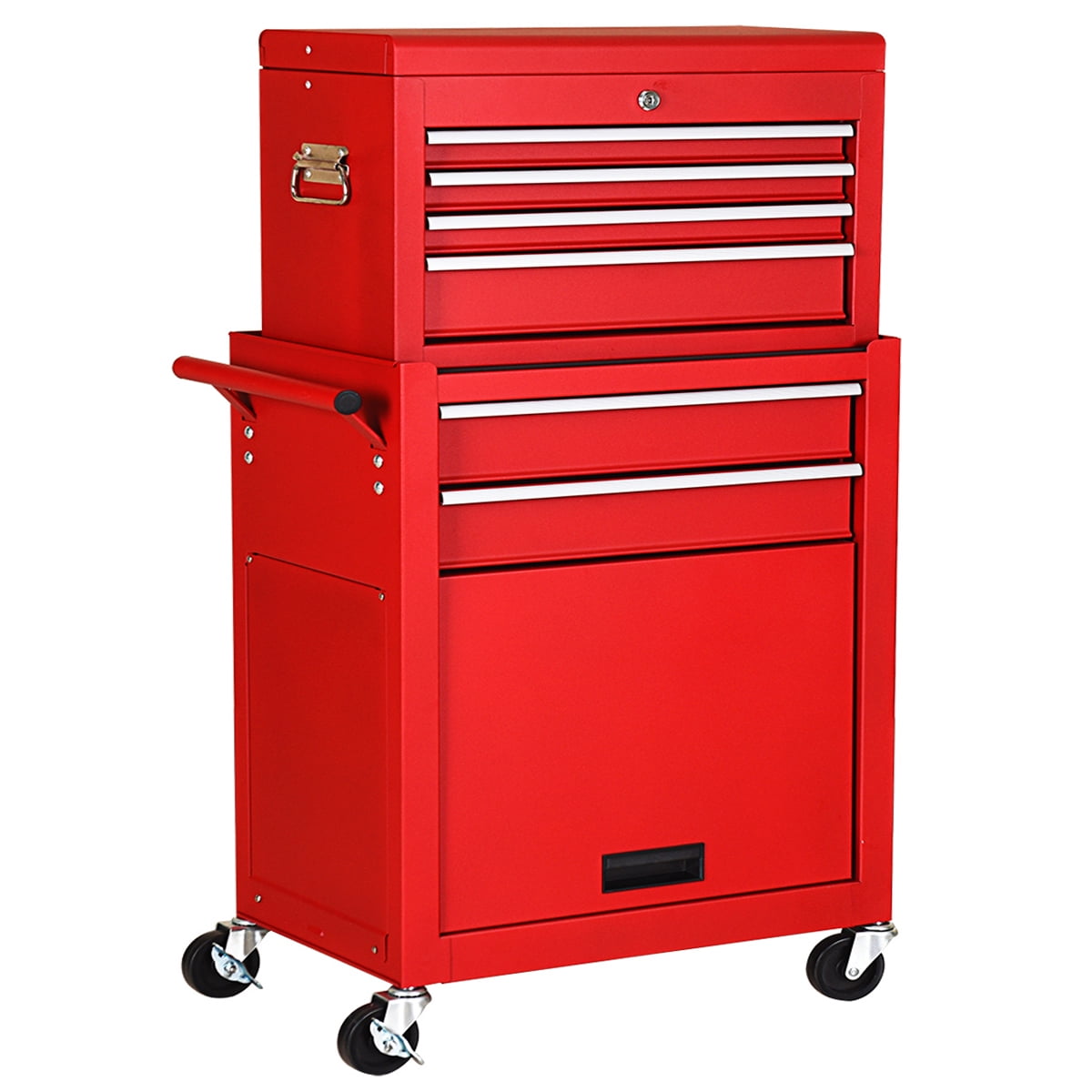 Costway Heavy Duty 2 in 1 Rolling Cabinet Storage Chest with Lockable ...