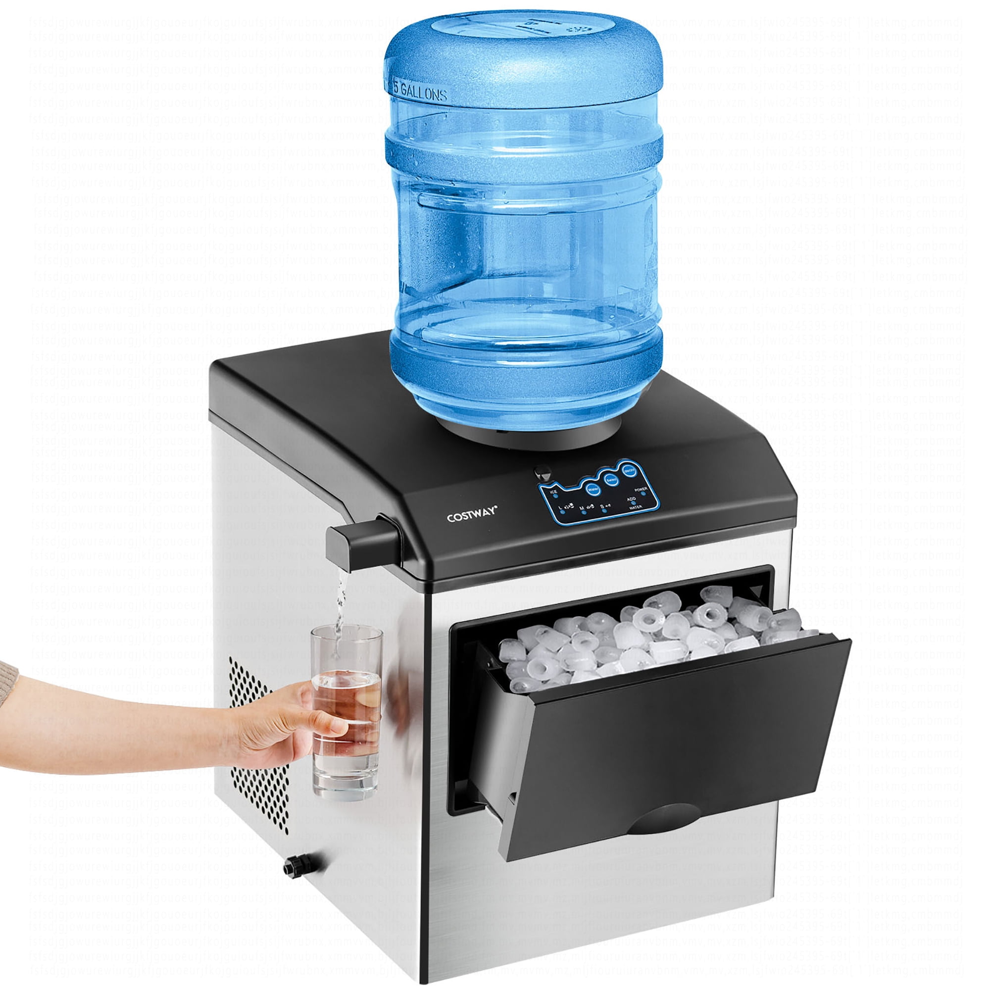 Costway 2-in-1 Cold Water & Ice Machine Combo, Stainless Costway 2-in-1 Cold Water & Ice Machine Combo, Stainless