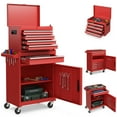 thumbnail image 1 of Costway 2 in 1 Tool Chest & Cabinet with 5 Sliding Drawers Rolling Garage Organizer Red, 1 of 9