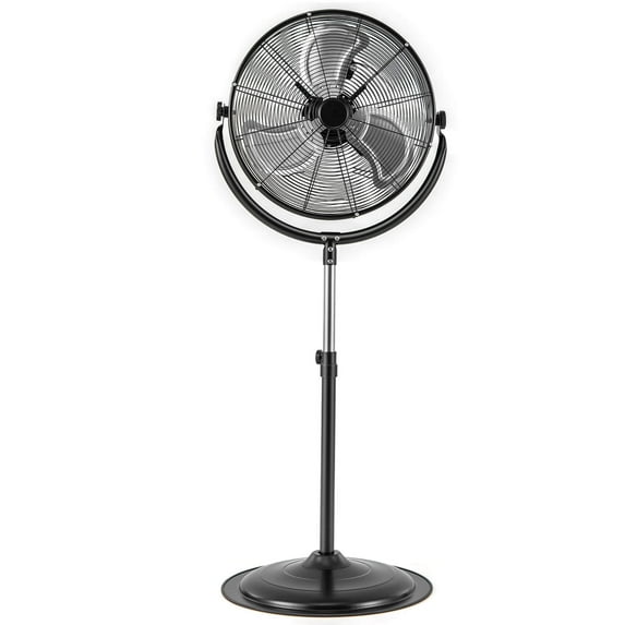 Costway 20" High Velocity Standing Fan with 3 Speeds 360° Tilt & Adjustable Height for Greenhouse Workshop Black