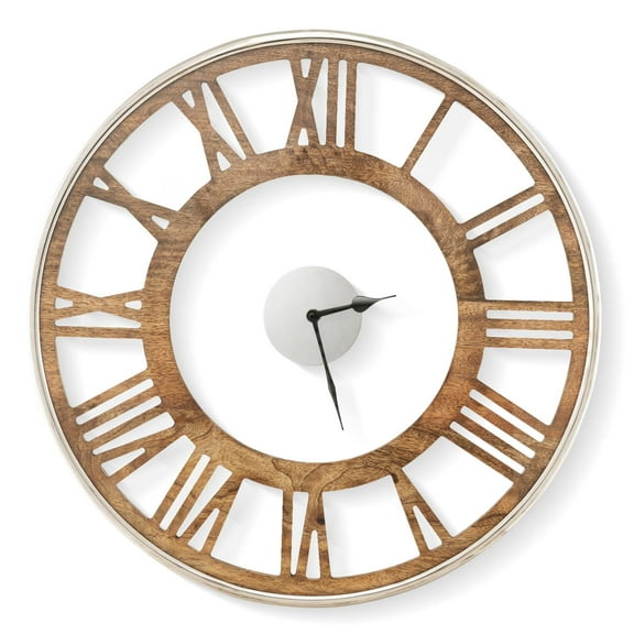 Costway 20 Inch Silent Wall Clock with Classic Frame Classic Roman Number Glass Cover