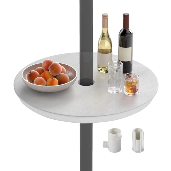 Costway 20” Outdoor Adjustable Umbrella Table for 1.5” & 1.9” Patio Umbrella Pole White